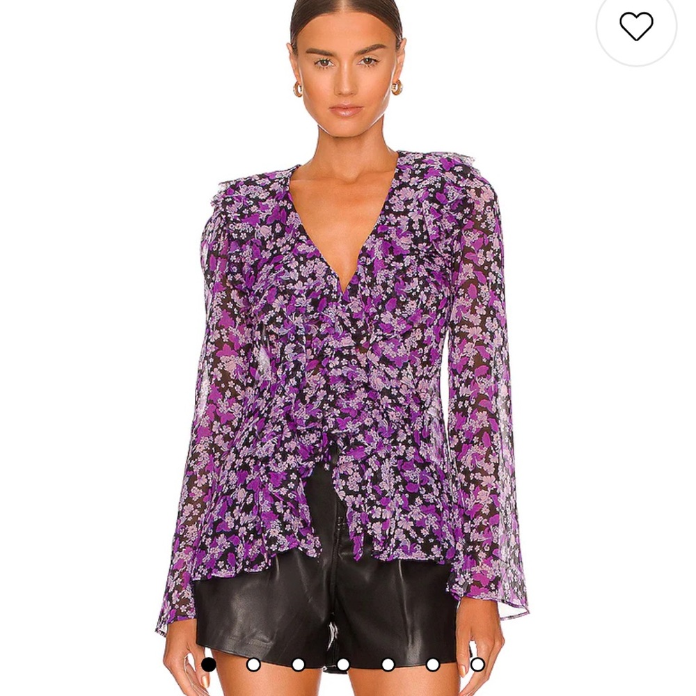 53. Free People Nina Floral Sheer Blouse in Black Combo